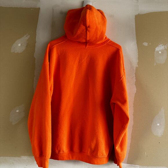 Lonely Ghost Hoodie Graphic Print Pullover Kangaroo Pocket Skater Orange Large - Picture 4 of 4